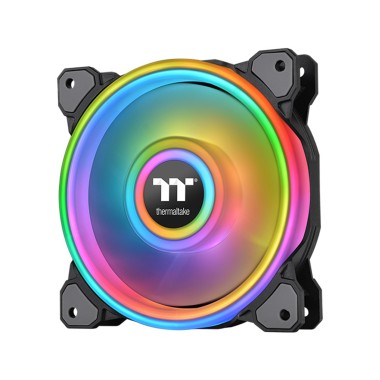 Кулер для компьютерного корпуса,Thermaltake, Riing Quad 12 RGB, CL-F088-PL12SW-C, 120мм, 500-1500 об.мин, USB 2.0 connectors (9 Pin), Подсветка RGB 16,8 млн. цветов, Габариты 120х120х25мм, Чёрный