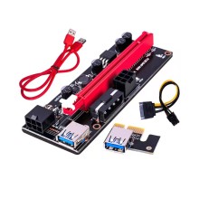 Плата расширения, X-Game, R-BK, два 6-контактных+ 4-контактный разъема, USB-кабель (60 см) красный, Вес 100 г/шт., Напряжение 3 В, 4 конденсатора, Позолоченный USB, Сумка на молнии из ПВХ