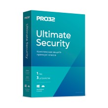 Антивирус, Eset, PRO32 Ultimate Security - лицензия на 1 год 3ПК (4678599422549), BOX