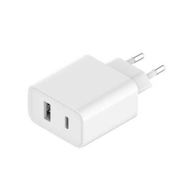 Зарядное устройство, Mi, 33W Wall Charger, Type-A + Type-C, AD332EU/BHR4996GL, 33Вт, 5 В/3 А, 9 В/3 А, 12 В/2,25 A, 20 В/1,35 A, 11 В/3 А, Протокол PD3.0, 8 видов защиты, Работа с электросетями с напряжением от 110 до 240 В, Белый