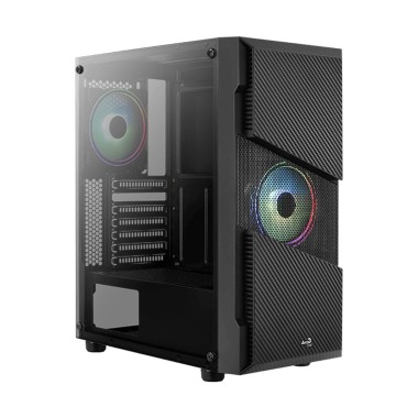 Компьютерный корпус, Aerocool, Menace Saturn RGB-G-BK-v1, ATX/Micro ATX, USB 2*3.0, HD-Audio+Mic, Кулер 2*12см RGB, Высота процессорного кулера до 157мм, Длина VGA до 317мм (без переднего радиатора), 2*3.5