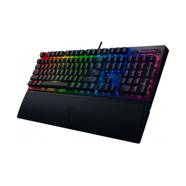 Клавиатура, Razer, BlackWidow V3, RZ03-03540800-R3R1, Игровая, Механические переключатели Razer Green Mechanical Switch, Подсветка клавиш 16.8 млн цветов, Программируемые клавиши, USB, Анг/Рус, Чёрный