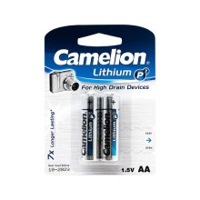 Батарейка, CAMELION, FR6-BP2, Lithium P7, AA, 1.5V, 3000 mAh, 2 шт. в блистере