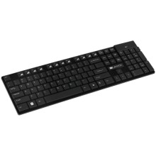 CANYON HKB-W2, 2.4GHZ wireless keyboard, 104 keys, slim design, chocolate key caps, RU layout (black), 425*130*235mm, 0.398kg