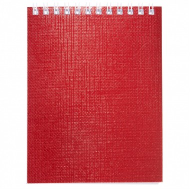 Блокнот "Hatber", 40л, А6, клетка, обложка бумвинил, на гребне, серия "Metallic - Красный"