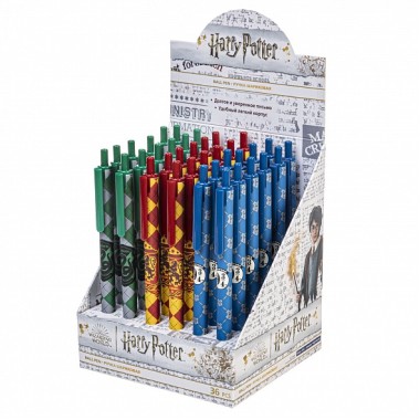 Ручка шариковая автоматическая "Hatber Harry Potter", 0,7мм, синяя, чернила на масляной основе, цветной корпус, с паттернами, ассорти