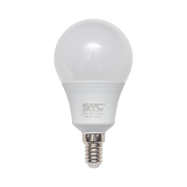 Эл. лампа светодиодная, SVC, LED G45-9W-E14-4500К, Мощность 9Вт, Тип колбы G45, Цвет. Температура 4500К, Цоколь E14, Нейтральный