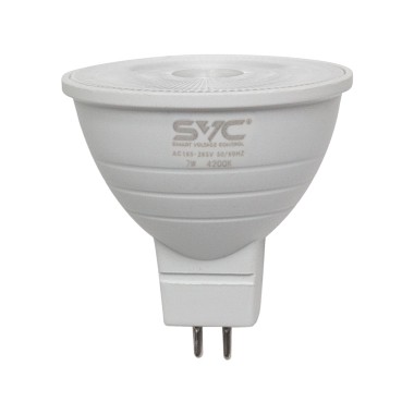 Эл. лампа светодиодная, SVC, LED JCDR-7W-GU5.3-4200K, Мощность 7Вт, Тип колбы JCDR, Цвет. Температура 4200K, Цоколь GU5.3, Нейтральный