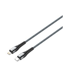 Интерфейсный кабель, LDNIO, Type-C to Lightning LC112, 30W, Fast Charging, FDY, 2м, Серый
