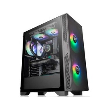 Компьютерный корпус, Thermaltake, Versa T25 TG, CA-1R5-00M1WN-00, Micro ATX/Mini ITX, USB1*3.0, USB2*2.0, HD-Audio, Кулер 12см, 416*210*480мм, Без Б/П, Чёрный