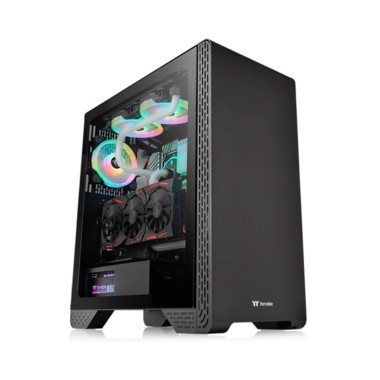 Компьютерный корпус, Thermaltake, S300 TG, CA-1P5-00M1WN-00, ATX, USB 2.0x2/USB 3.0x1, HD Audio x1, 2*3.5/ 2*3.5, Высота процессорного куллера до 170 мм, Длина VGA до 360 мм, 493*230*508мм, Без Б/П, Чёрный