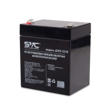 Батарея, SVC, AV5-12/S, Свинцово-кислотная 12В 5 Ач, Вес: 1,53 кг, Размер в мм.: 90*70*107