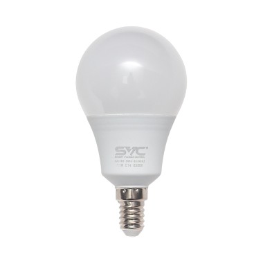 Эл. лампа светодиодная, SVC, LED G45-11W-E14-6500K, Мощность 11Вт, Тип колбы G45, Цвет. Температура 6500K, Цоколь E14, Холодный