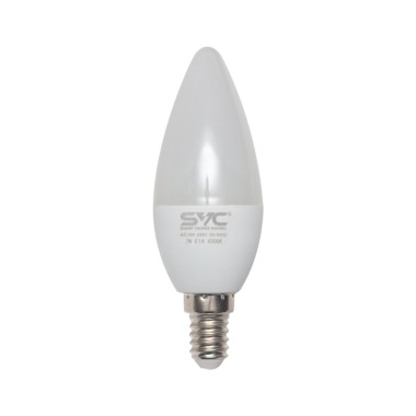 Эл. лампа светодиодная, SVC, LED C35-7W-E14-4200K, Мощность 7Вт, Тип колбы C35, Цвет. Температура 4200K, Цоколь E14, Нейтральный