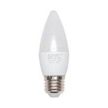 Эл. лампа светодиодная, SVC, LED C35-9W-E27-4200K, Мощность 9Вт, Тип колбы C35, Цвет. Температура 4200K, Цоколь E27, Нейтральный