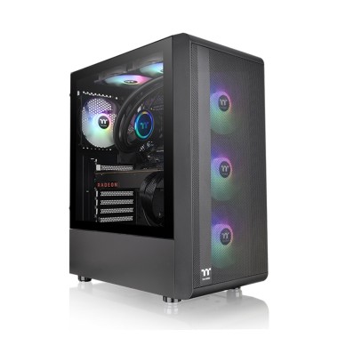 Компьютерный корпус, Thermaltake, S200 TG ARGB, CA-1X2-00M1WN-00, ATX/Micro ATX/Mini-ITX, USB 3.0x2, HD Audio x1, Вентилятор 12см, Высота процессорного куллера до 166 мм, Длина VGA до 330 мм, 460*210*395.3мм, Без Б/П, Чёрный