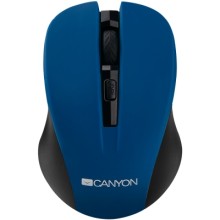 CNE-CMSW1BL CANYON мышь, цвет - синий, беспроводная 2.4 Гц, DPI 800/1000/1200 DPI, 3 кнопки и колесо прокрутки, прорезиненное покрытие