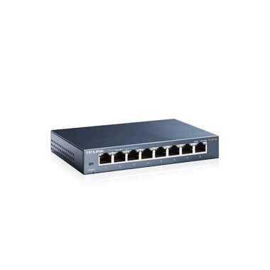 Коммутатор, TP-Link, TL-SG108, Настольный, 8 портов 10/100/1000М, Корпус металл