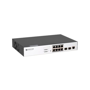 Коммутатор, BDCOM, S2510-P, Управляемый L2, 8 портов PoE (130W) 10/100/1000M RJ45, 2 порта 100/1000М SFP, Настольный