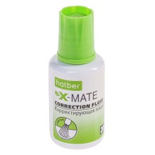 Корректирующая жидкость "Hatber X-Mate", 20мл, химическая основа, с кисточкой