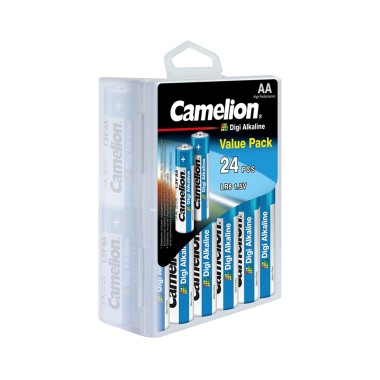 Батарейка, CAMELION, LR6-PBH24DG, Digi Alkaline, AA, 1.5V, 2700 mAh, 24 шт., Пластиковый кейс