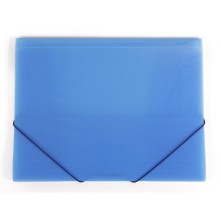 Папка пластиковая "Hatber", А4, 400мкм, на резинке, полупрозрачная, серия "Line - Синяя"