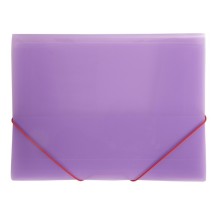 Папка пластиковая "Hatber", А4, 400мкм, на резинке, полупрозрачная, серия "Line - Фиолетовая"