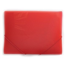 Папка пластиковая "Hatber", А4, 400мкм, на резинке, полупрозрачная, серия "Line - Красная"