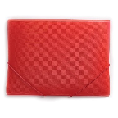 Папка пластиковая "Hatber", А4, 400мкм, на резинке, полупрозрачная, серия "Line - Красная"