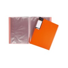 Папка пластиковая "Hatber HD", A4, 20 вкладышей, 700мкм, корешок 14мм, серия "Diamond Neon - Оранжевая"