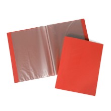 Папка пластиковая "Hatber", А4, 100 вкладышей, 700мкм, корешок 40мм, серия "Line - Красная"