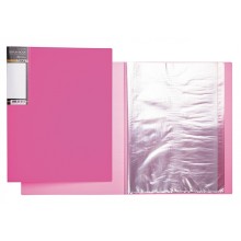 Папка пластиковая "Hatber HD", A4, 20 вкладышей, 700мкм, корешок 14мм, серия "Diamond Neon - Розовая"