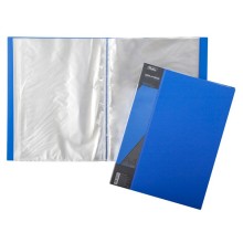 Папка пластиковая "Hatber", А4, 100 вкладышей, 800мкм, корешок 40мм, серия "Standard - Синяя"