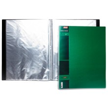 Папка пластиковая "Hatber", А4, 20 вкладышей, 700мкм, корешок 14мм, серия "Wood - Зелёная"