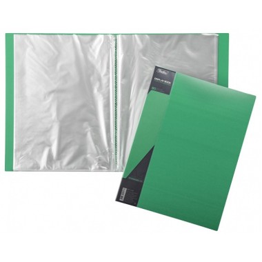 Папка пластиковая "Hatber", А4, 80 вкладышей, 800мкм, корешок 40мм, серия "Standard - Зелёная"