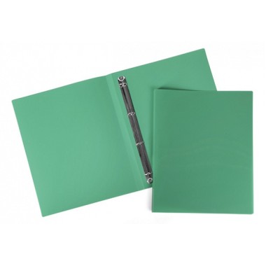 Папка пластиковая "Hatber", А4, на 4-х кольцах, 500мкм, корешок 25мм, серия "Line - Зелёная"