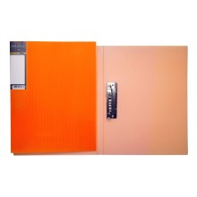 Папка пластиковая "Hatber HD", А4, 700мкм, корешок 17мм, металлический зажим, серия "Diamond Neon - Оранжевая"