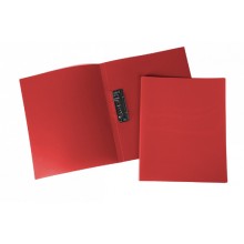 Папка пластиковая "Hatber", А4, 500мкм, корешок 14мм, металлический зажим, серия "Line - Красная"