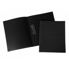 Папка пластиковая "Hatber", А4, 500мкм, корешок 14мм, металлический зажим, серия "Line - Чёрная"