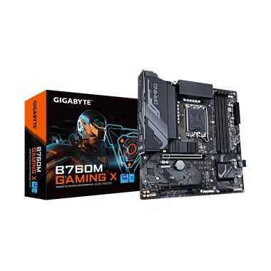 Материнская плата, Gigabyte, B760 GAMING X (4719331851989), LGA1700, iB760, 4xDDR5 4000/4800/7600(OC), 4xSATA3, Raid, 3xM.2 (PCI-E 4.0x4/x2), 1хDP, 1xHDMI, 3xPCI-Ex16, ATX