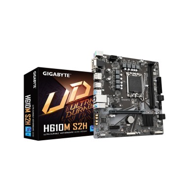 Материнская плата, Gigabyte, H610M S2H (4719331854102), LGA1700, iH610, 2xDDR5 4400/4800, 4xSATA3, 1xM.2 (PCI-E 3.0x4/x2), 1xD-Sub, 1xDVI-D, 1xHDMI, 1xDP, 1xPCI-Ex16, 1xPCI-Ex1, mATX