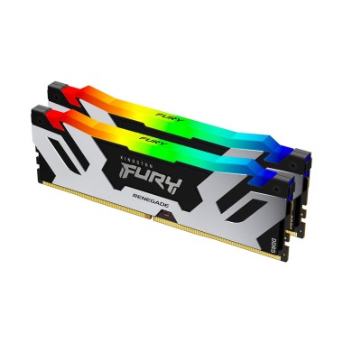 Комплект модулей памяти, Kingston, FURY Renegade RGB XMP KF564C32RSAK2-32 (Kit 2x16GB), DDR5, 32GB, CL32, DIMM <PC4-48000/6400MHz>, Серебро