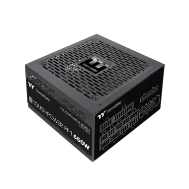 Блок питания, Thermaltake, Toughpower PF1 650W, PS-TPD-0650FNFAPE-1, 650W, ATX, APFC, 80 PLUS Platinum, 24 pin, 2*4+4pin, 9*Sata, 4*Molex, 4*PCI-E 6+2 pin, Вентилятор RGB 12 см, Кабель питания, Чёрный