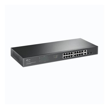 Коммутатор, TP-Link, TL-SG1218MP, 16 гигабитных PoE+ портов RJ45, 2 гигабитных порта RJ45 без PoE, 2 гигабитных комбо SFPслота