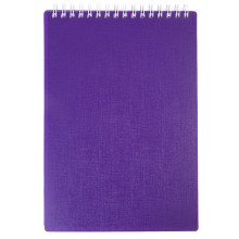 Блокнот "Hatber", 80л, А5, клетка, пластиковая обложка, на гребне, серия "Canvas - Фиолетовый"