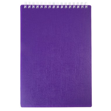 Блокнот "Hatber", 80л, А5, клетка, пластиковая обложка, на гребне, серия "Canvas - Фиолетовый"