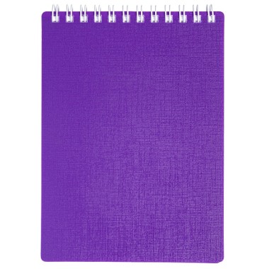 Блокнот "Hatber", 80л, А6, клетка, пластиковая обложка, на гребне, серия "Canvas - Фиолетовый"