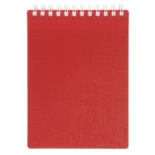 Блокнот "Hatber", 80л, А6, клетка, пластиковая обложка, на гребне, серия "Canvas - Красный"