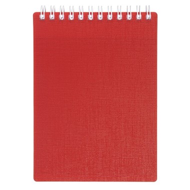 Блокнот "Hatber", 80л, А6, клетка, пластиковая обложка, на гребне, серия "Canvas - Красный"