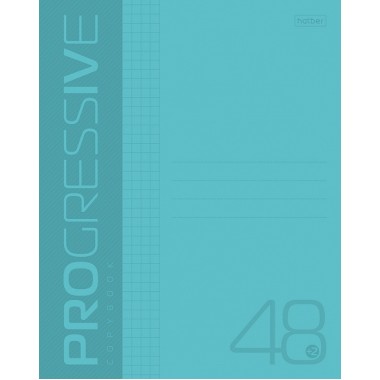 Тетрадь "Hatber", 48л, А5, клетка, пластиковая обложка, на скобе, серия "Progressive - Бирюзовая"